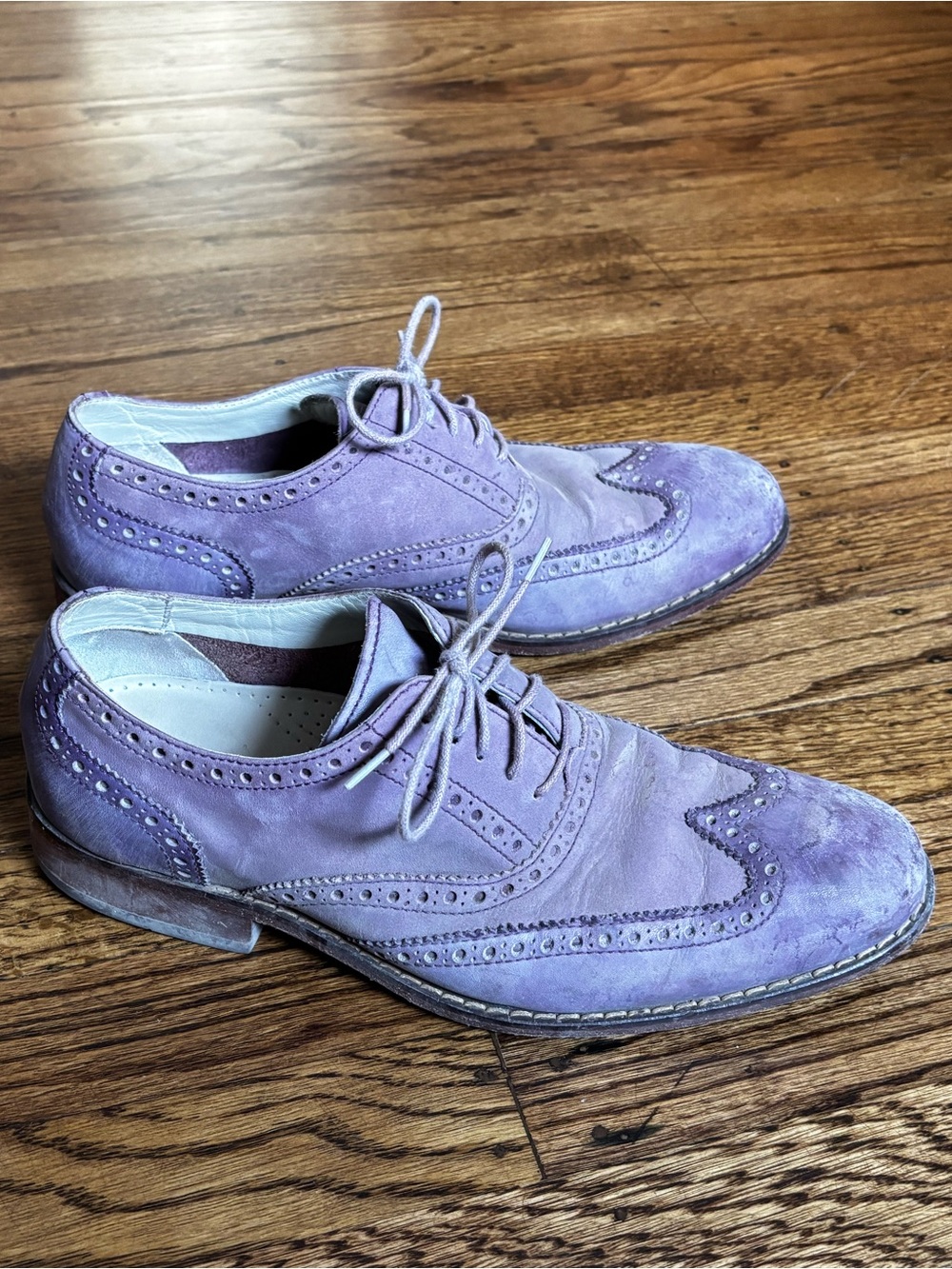 Cole Haan Lavender Suede Wingtip Derby